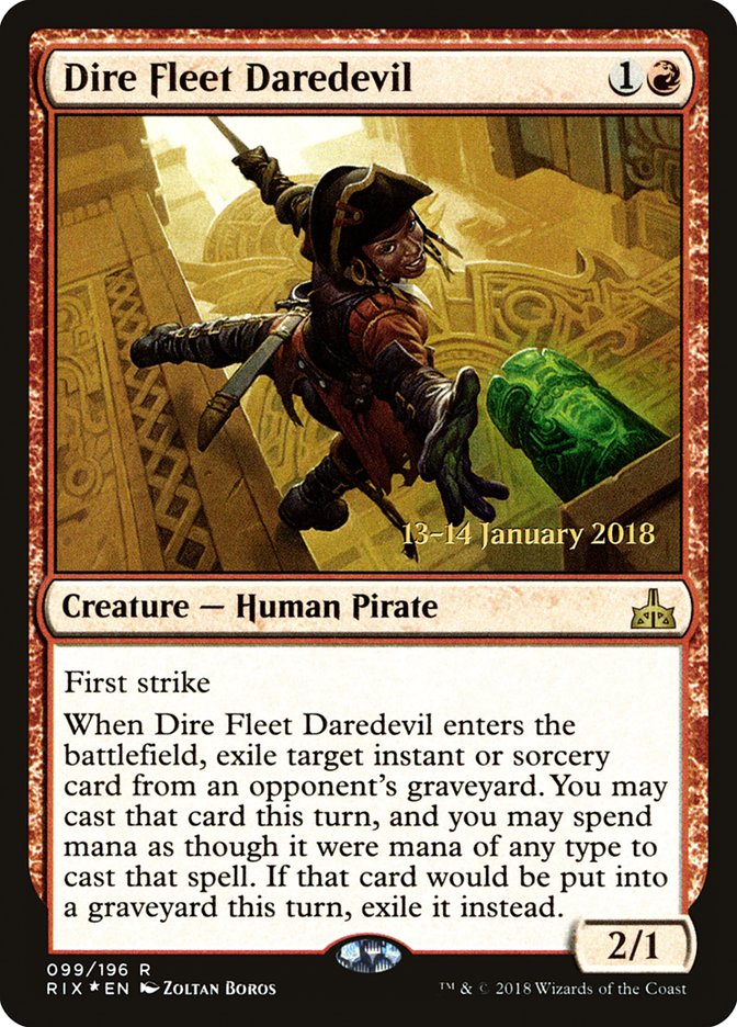 Dire Fleet Daredevil [Rivals of Ixalan Prerelease Promos] | Black Swamp Games