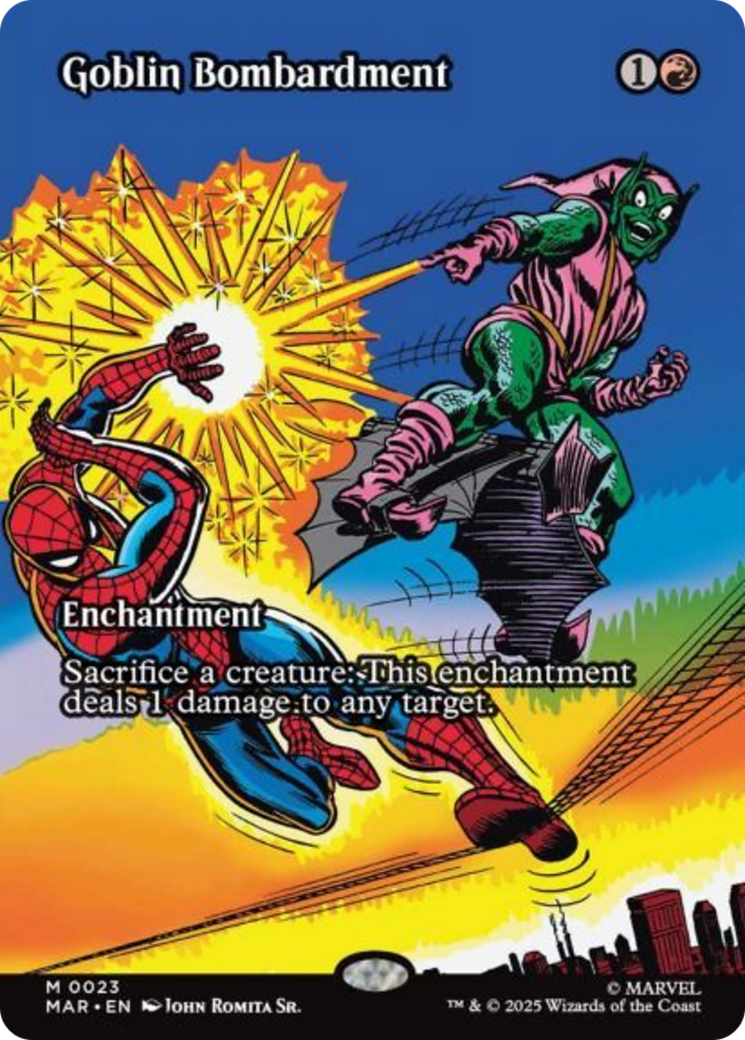 Goblin Bombardment (Borderless) [Marvel's Spider-Man: Eternal-Legal] | Black Swamp Games