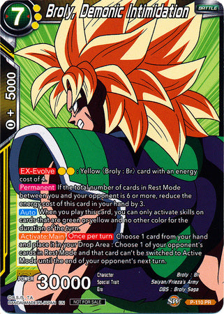 Broly, Demonic Intimidation (Broly Pack Vol. 3) (P-110) [Promotion Cards] | Black Swamp Games