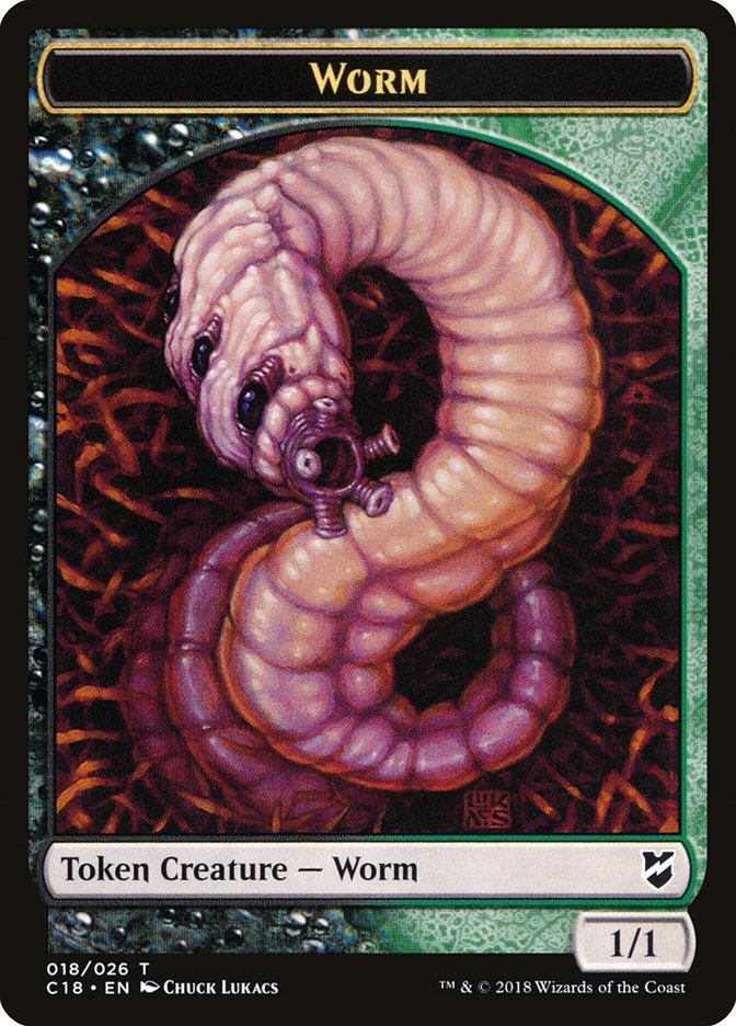 Cat Warrior // Worm Double-Sided Token [Commander 2018 Tokens] | Black Swamp Games
