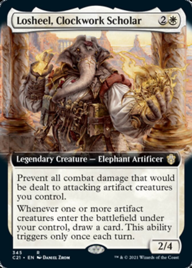 Losheel, Clockwork Scholar (Extended Art) [Commander 2021] | Black Swamp Games