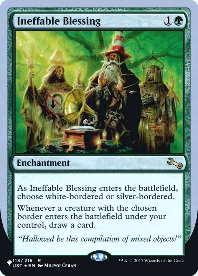 Ineffable Blessing (Bordered) (Unfinity Foil Edition) [The List] | Black Swamp Games