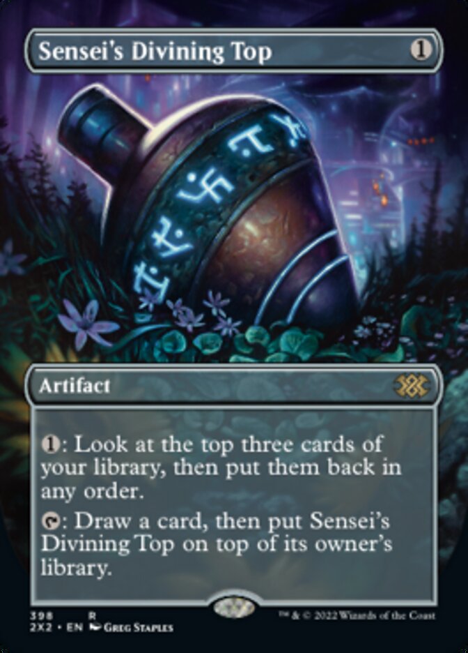 Sensei's Divining Top (Borderless Alternate Art) [Double Masters 2022] | Black Swamp Games