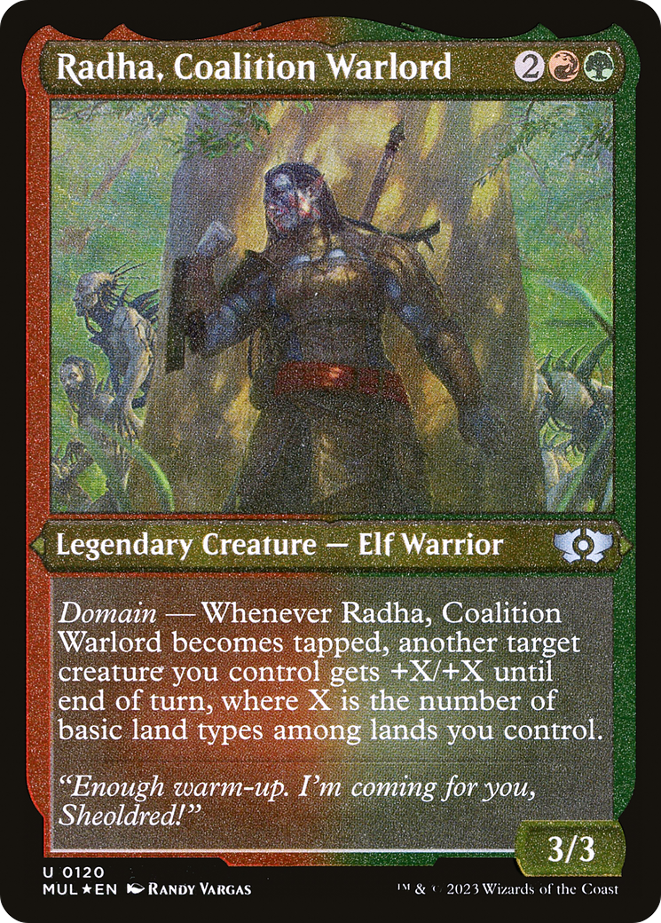 Radha, Coalition Warlord (Foil Etched) [Multiverse Legends] | Black Swamp Games