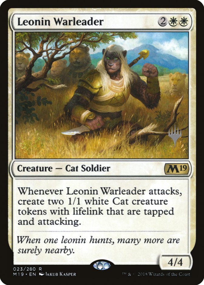 Leonin Warleader (Promo Pack) [Core Set 2019 Promos] | Black Swamp Games