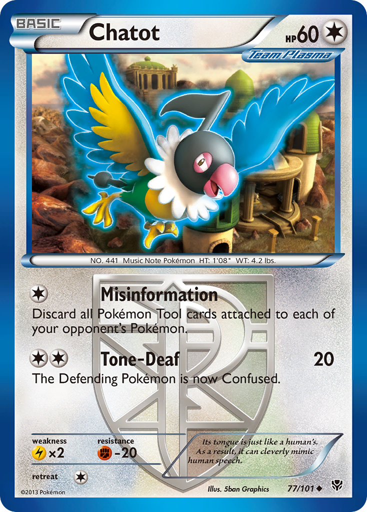 Chatot (77/101) [Black & White: Plasma Blast] | Black Swamp Games