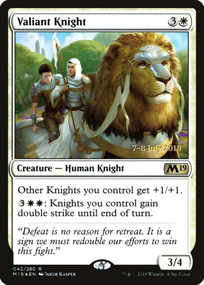Valiant Knight [Core Set 2019 Prerelease Promos] | Black Swamp Games