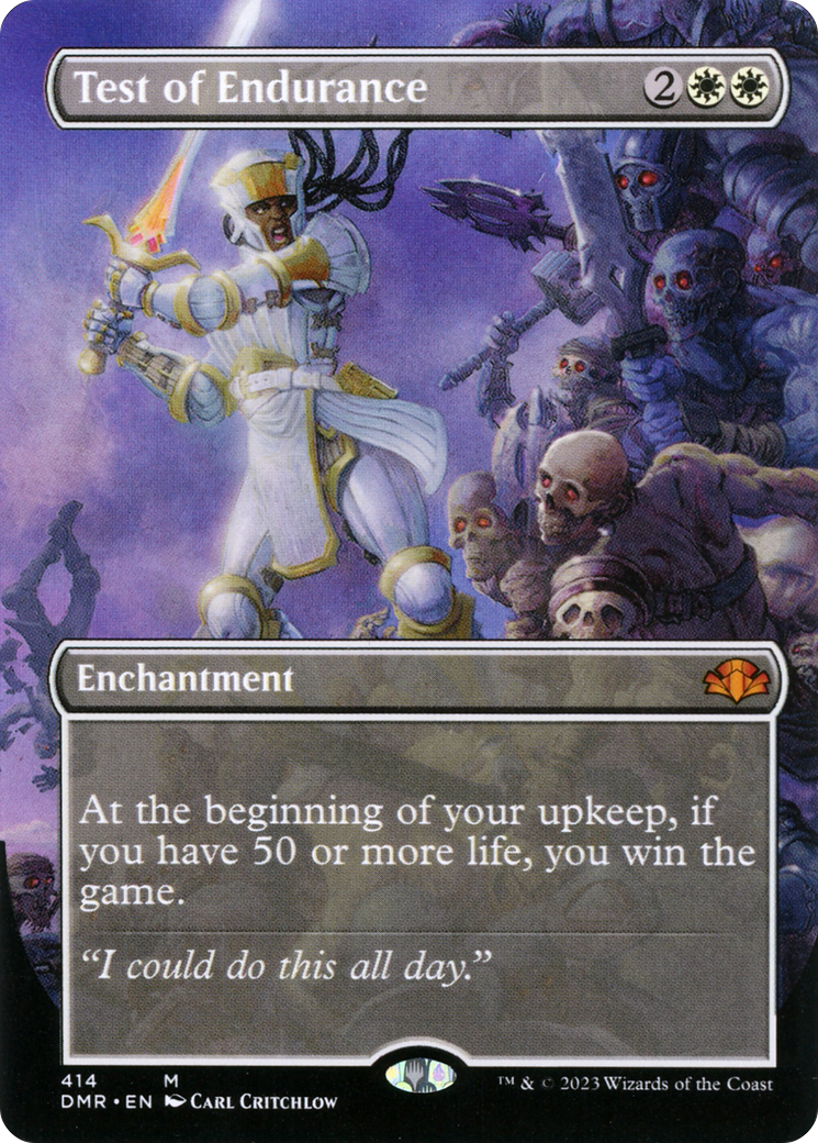 Test of Endurance (Borderless Alternate Art) [Dominaria Remastered] | Black Swamp Games
