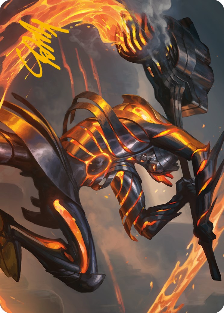 Forgehammer Centurion Art Card (Gold-Stamped Signature) [Phyrexia: All Will Be One Art Series] | Black Swamp Games