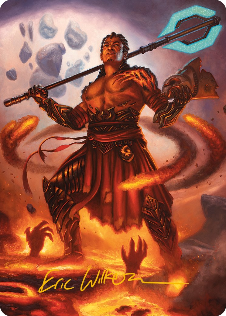 Koth, Fire of Resistance Art Card (Gold-Stamped Signature) [Phyrexia: All Will Be One Art Series] | Black Swamp Games