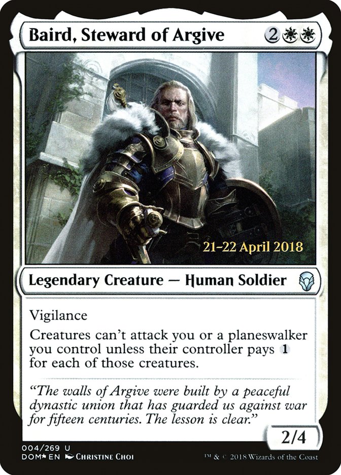 Baird, Steward of Argive [Dominaria Prerelease Promos] | Black Swamp Games
