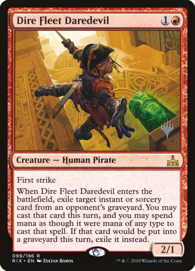 Dire Fleet Daredevil (Promo Pack) [Rivals of Ixalan Promos] | Black Swamp Games