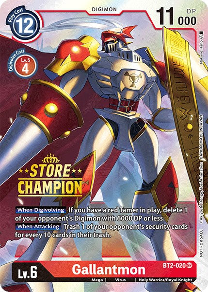 Gallantmon [BT2-020] (Store Champion) [Release Special Booster Promos] | Black Swamp Games