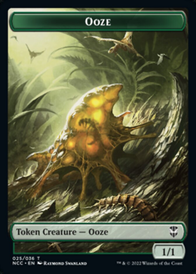 Ooze (025) // Treasure (015) Double-Sided Token [Streets of New Capenna Commander Tokens] | Black Swamp Games