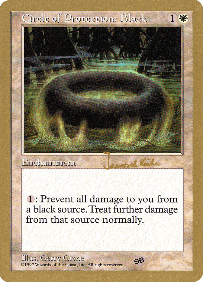 Circle of Protection: Black (Janosch Kuhn) (SB) [World Championship Decks 1997] | Black Swamp Games