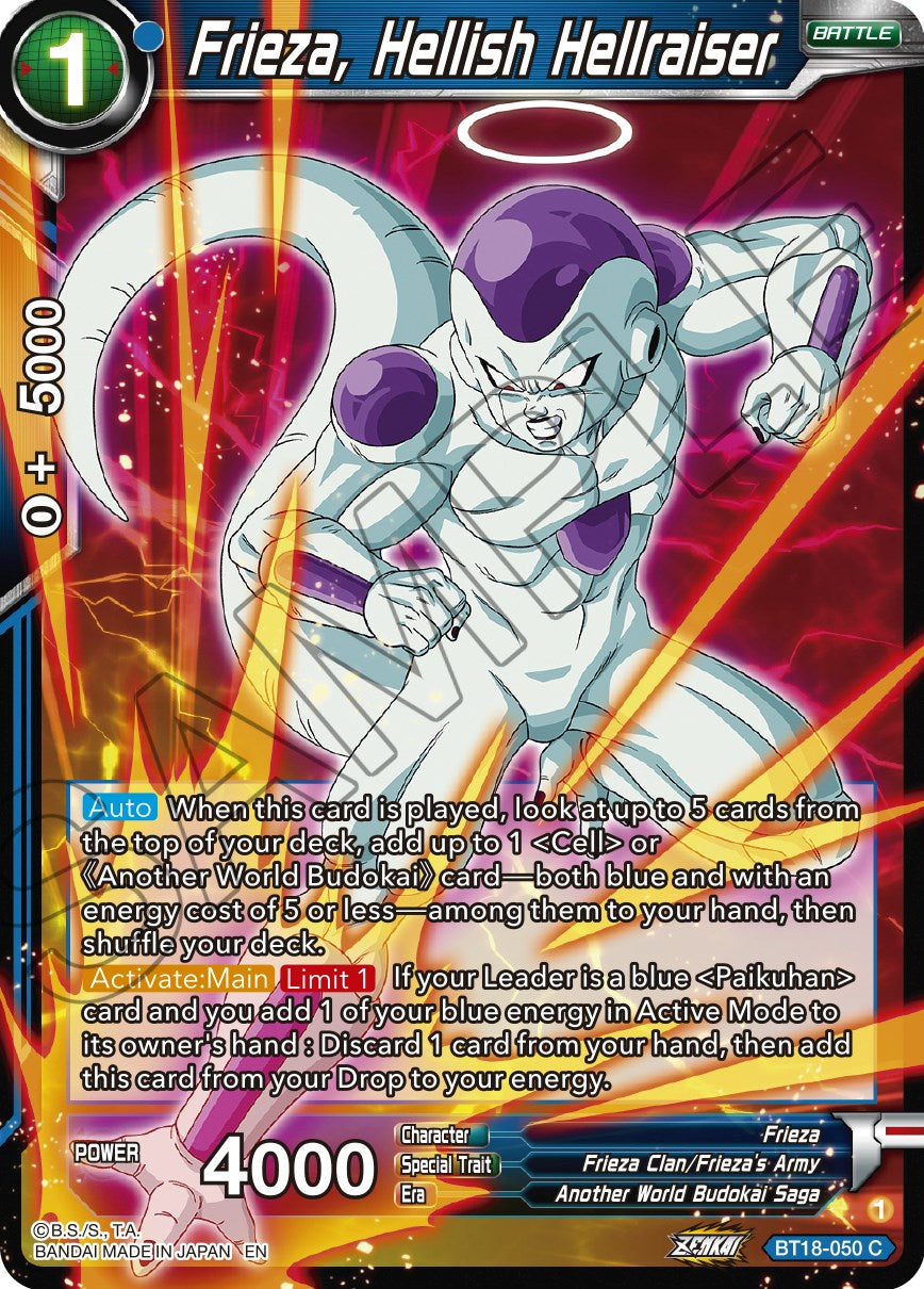 Frieza, Hellish Hellraiser (BT18-050) [Dawn of the Z-Legends] | Black Swamp Games