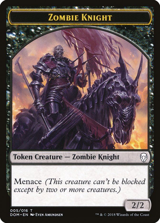 Zombie Knight Token [Dominaria Tokens] | Black Swamp Games