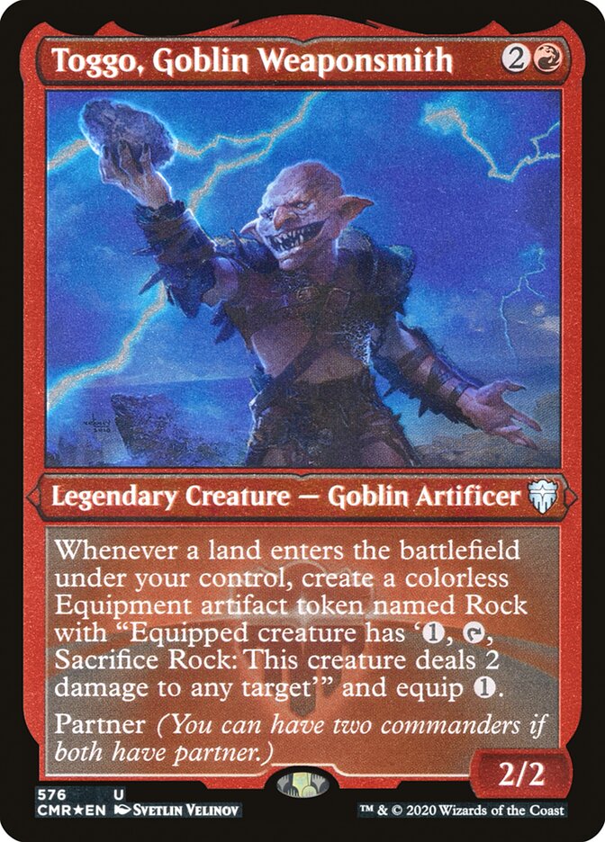 Toggo, Goblin Weaponsmith (Etched) [Commander Legends] | Black Swamp Games