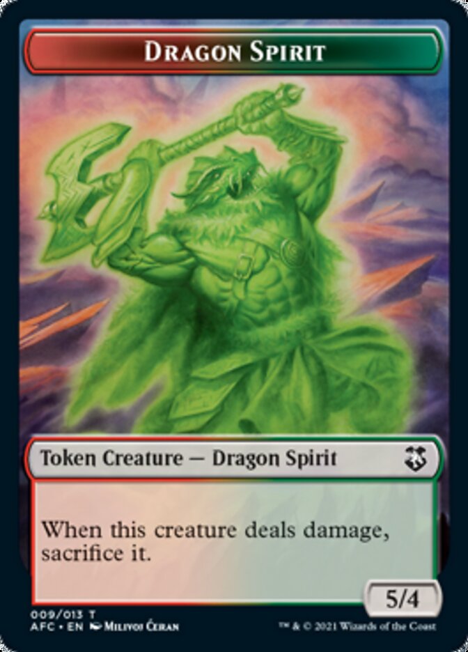 Beast // Dragon Spirit Double-Sided Token [Dungeons & Dragons: Adventures in the Forgotten Realms Commander Tokens] | Black Swamp Games