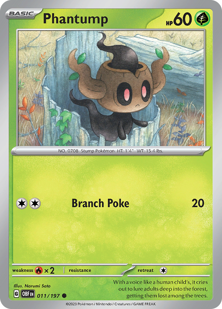 Phantump (011/197) [Scarlet & Violet: Obsidian Flames] | Black Swamp Games