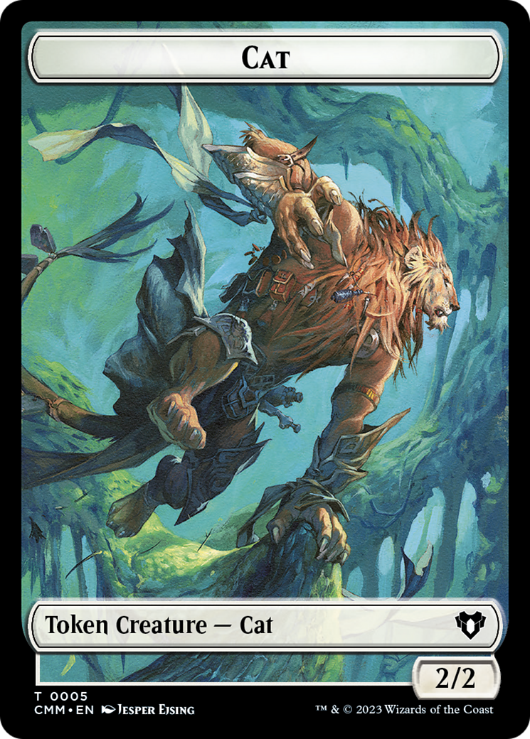 Clue // Cat (0005) Double-Sided Token [Commander Masters Tokens] | Black Swamp Games