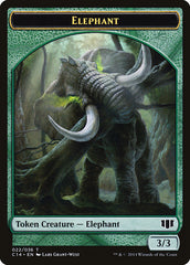 Elephant // Elf Warrior Double-Sided Token [Commander 2014 Tokens] | Black Swamp Games