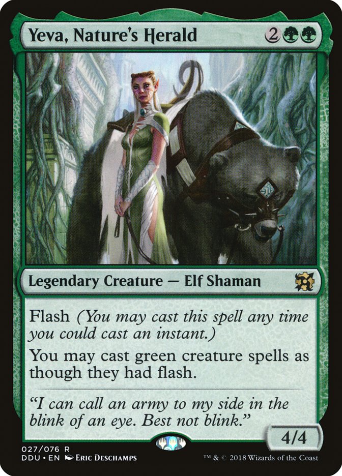 Yeva, Nature's Herald [Duel Decks: Elves vs. Inventors] | Black Swamp Games