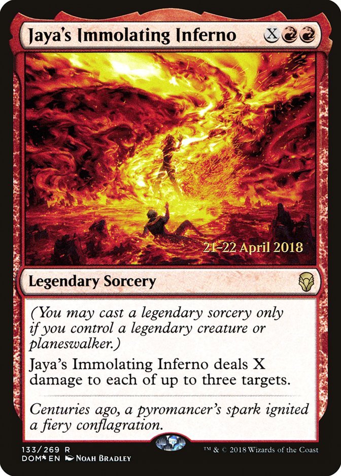 Jaya's Immolating Inferno [Dominaria Prerelease Promos] | Black Swamp Games