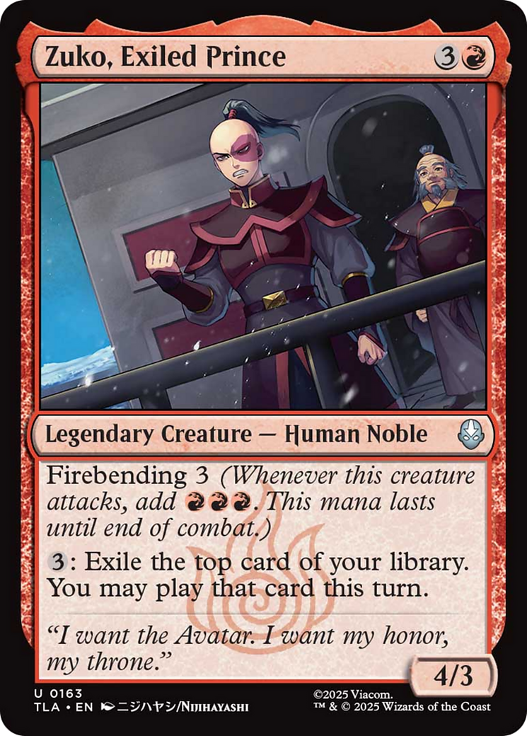 Zuko, Exiled Prince [Avatar: The Last Airbender] | Black Swamp Games
