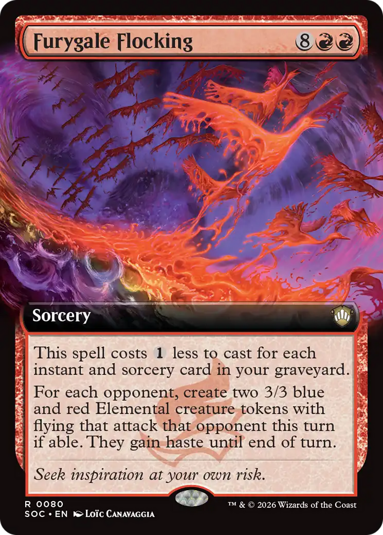 Furygale Flocking (Extended Art) [Secrets of Strixhaven Commander] | Black Swamp Games