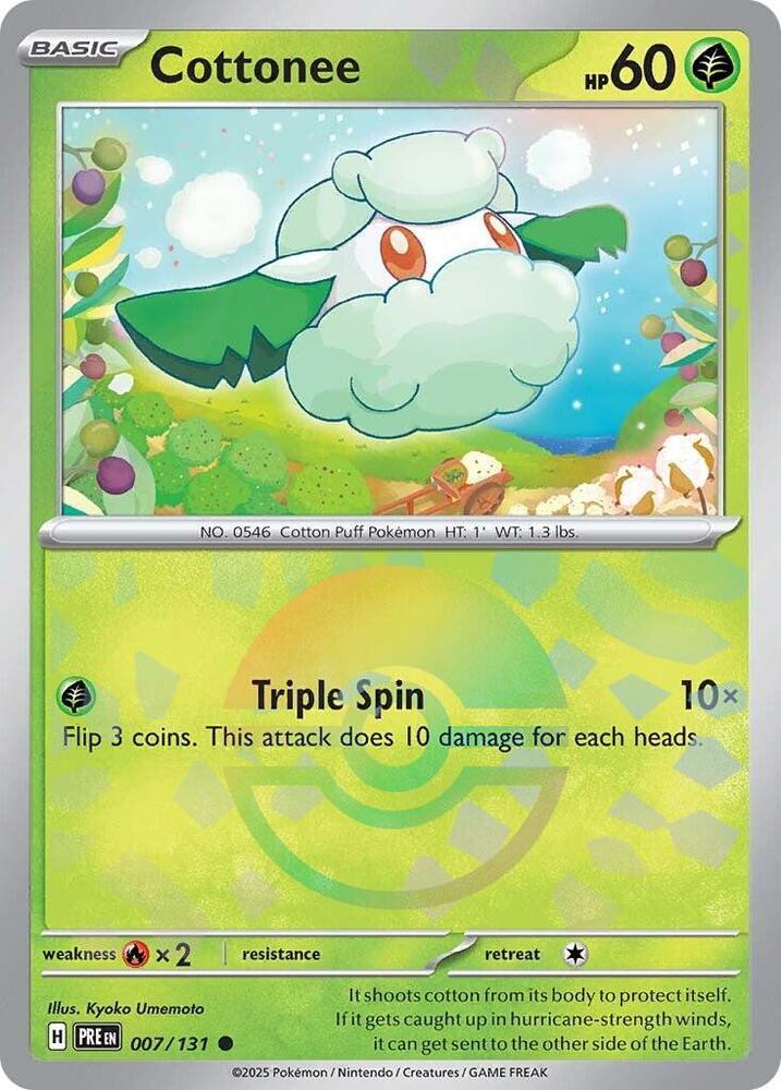 Cottonee (007/131) (Poke Ball Pattern) [Scarlet & Violet: Prismatic Evolutions] | Black Swamp Games