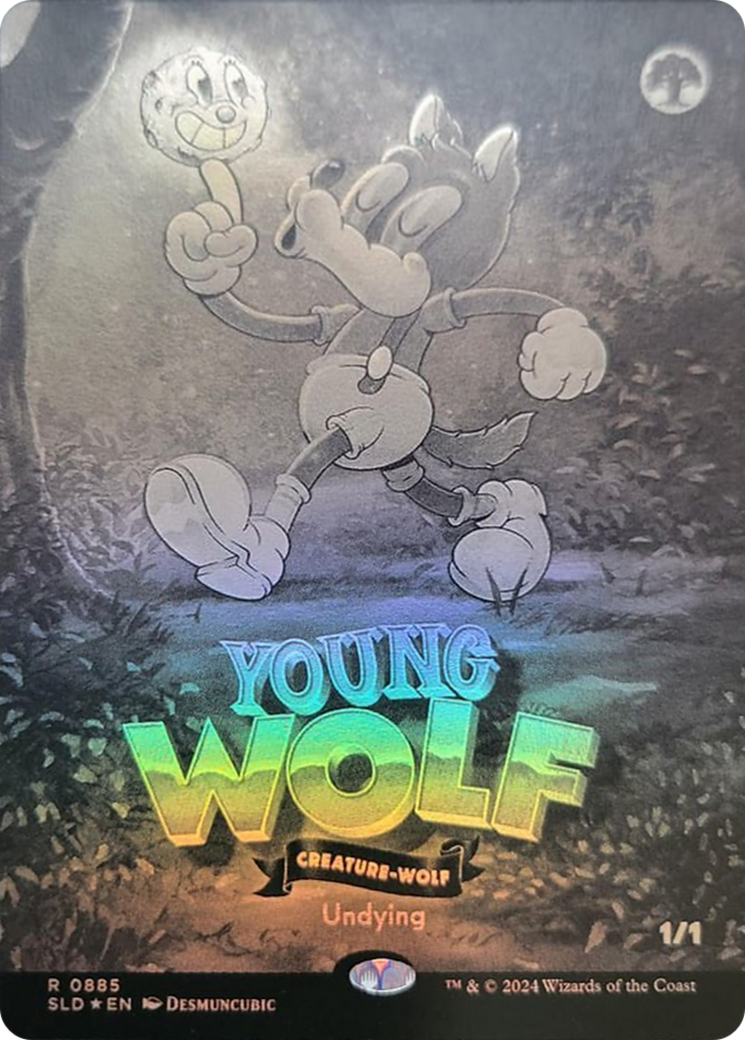 Young Wolf (Black & White Foil) [Secret Lair Drop Series] | Black Swamp Games