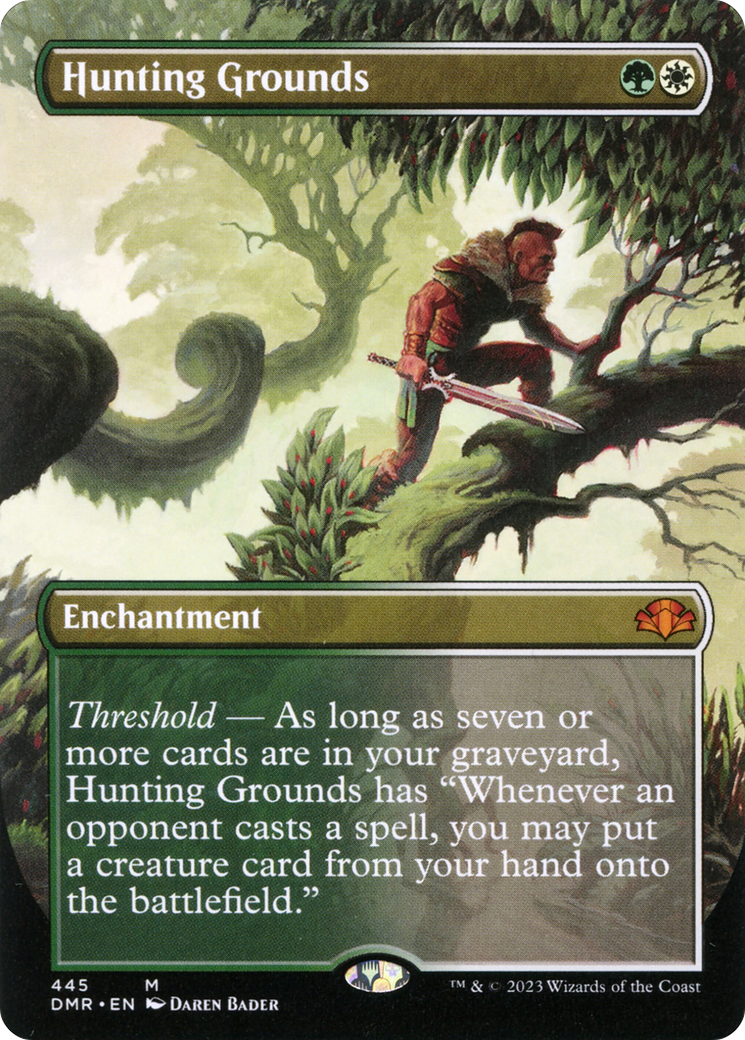 Hunting Grounds (Borderless Alternate Art) [Dominaria Remastered] | Black Swamp Games