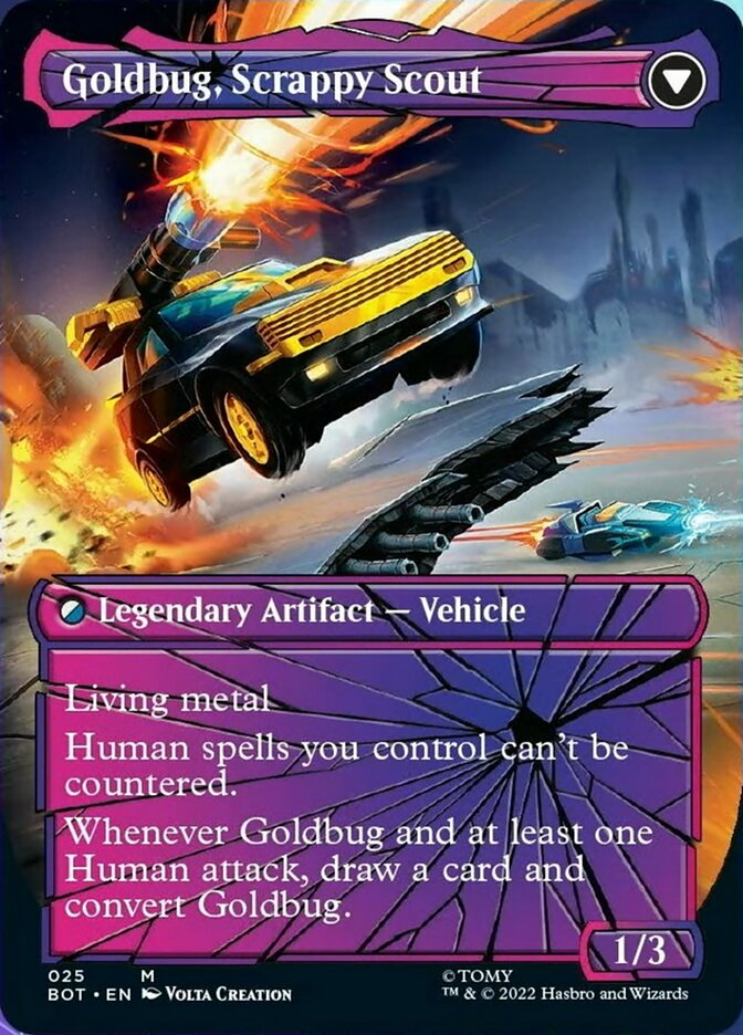 Goldbug, Humanity's Ally // Goldbug, Scrappy Scout (Shattered Glass) [Transformers] | Black Swamp Games