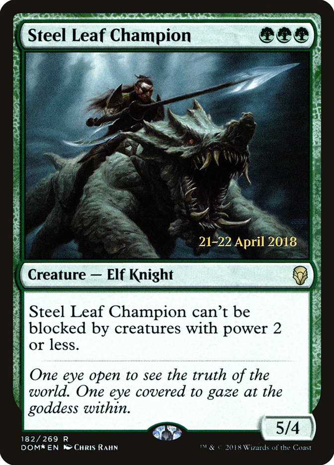 Steel Leaf Champion [Dominaria Prerelease Promos] | Black Swamp Games