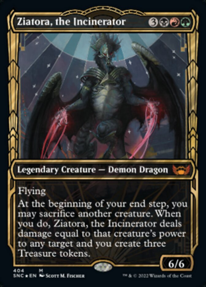 Ziatora, the Incinerator (Showcase Golden Age Gilded Foil) [Streets of New Capenna] | Black Swamp Games