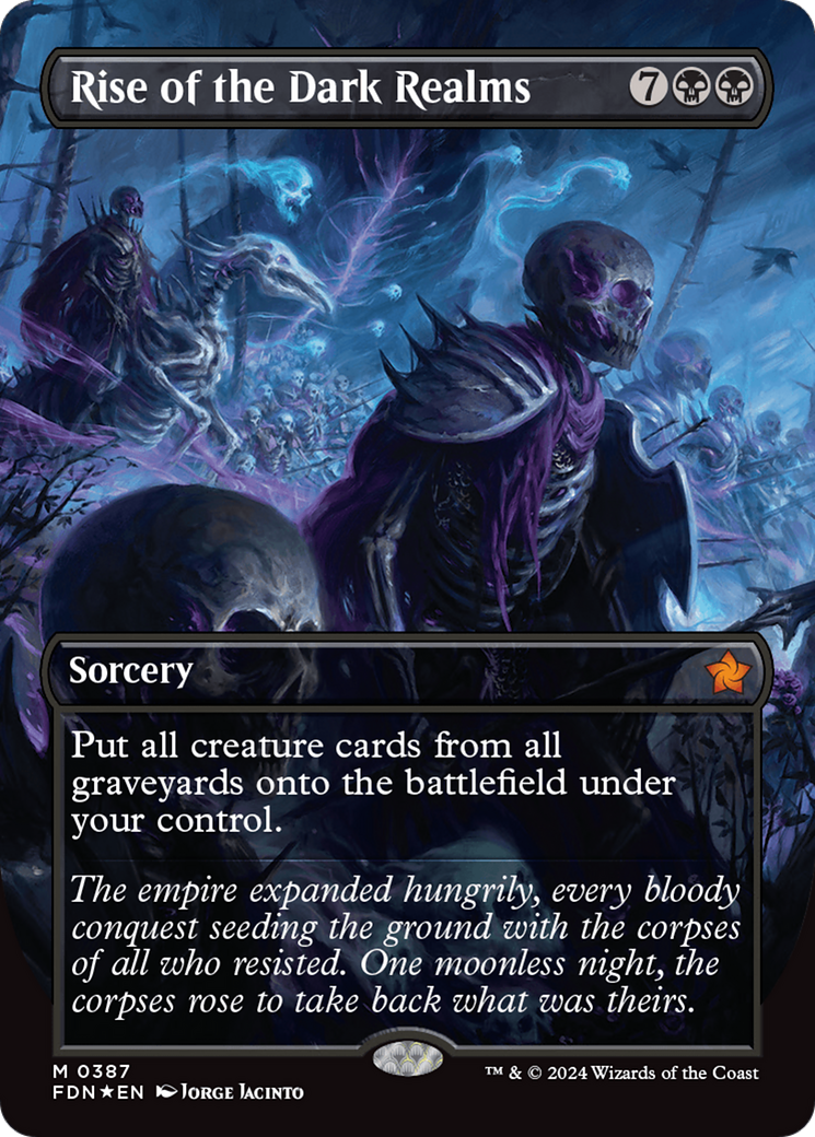 Rise of the Dark Realms (Borderless) (Mana Foil) [Foundations] | Black Swamp Games