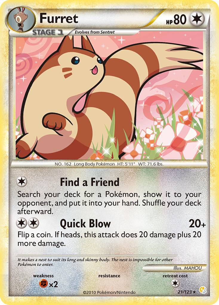 Furret (21/123) [HeartGold & SoulSilver: Base Set] | Black Swamp Games