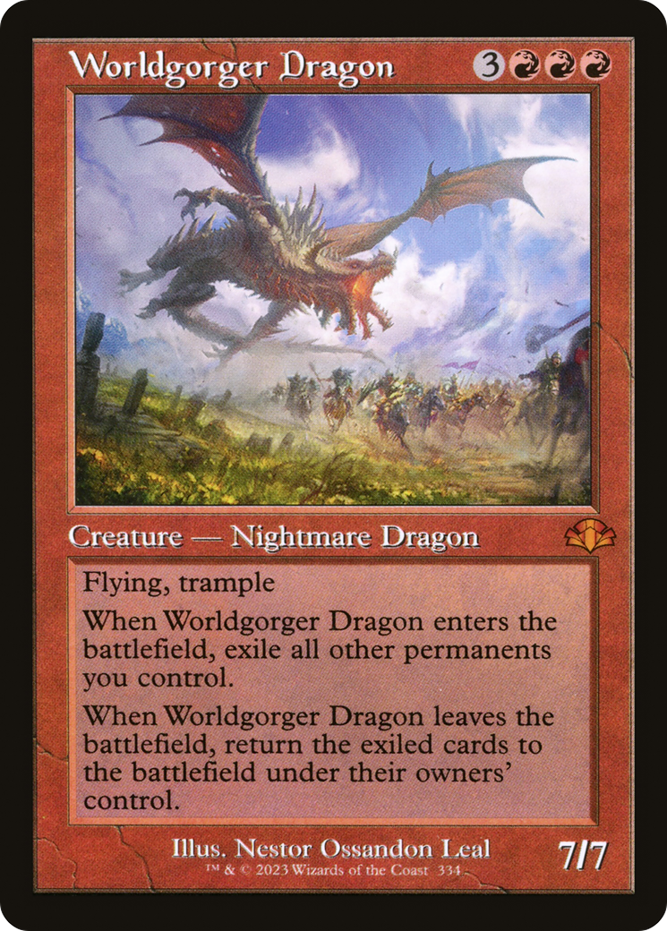 Worldgorger Dragon (Retro) [Dominaria Remastered] | Black Swamp Games