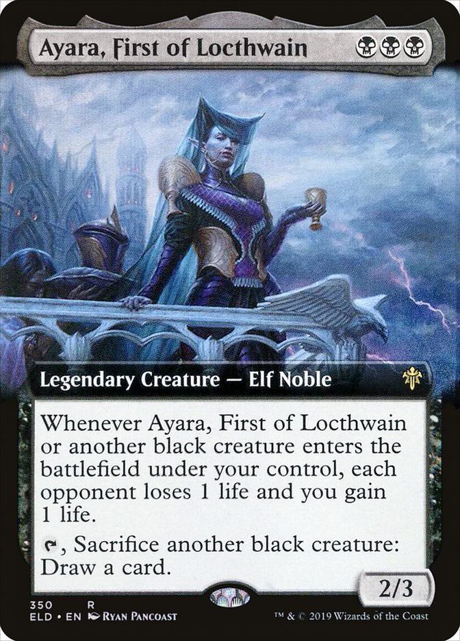 Ayara, First of Locthwain (Extended Art) [Throne of Eldraine] | Black Swamp Games