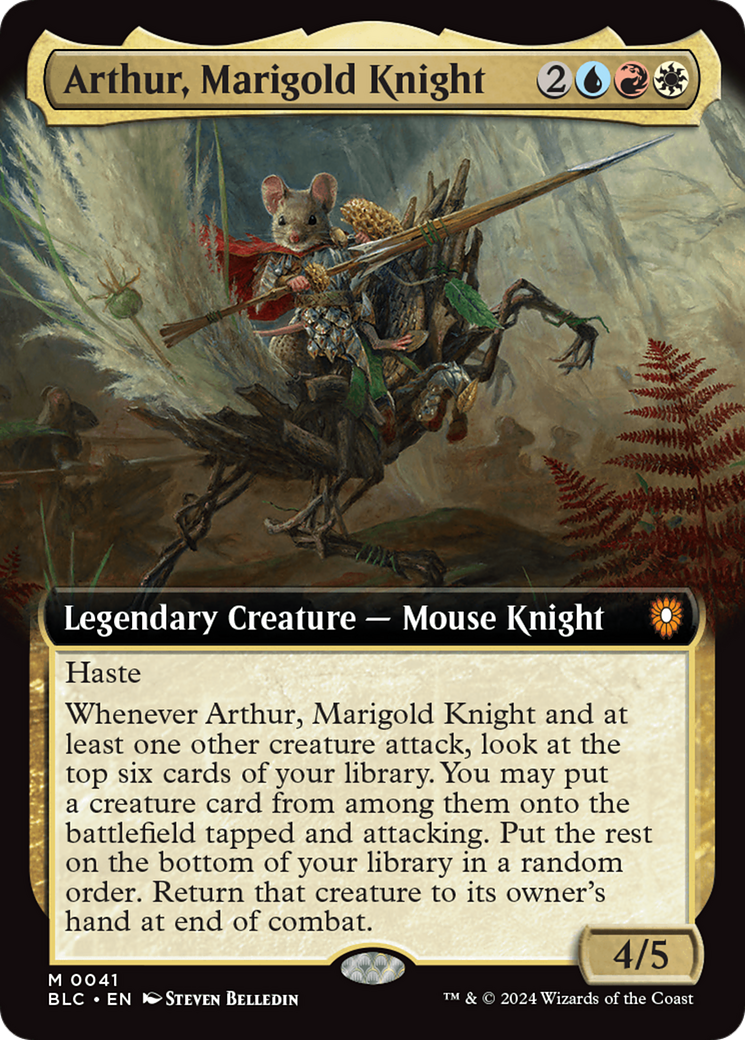 Arthur, Marigold Knight (Extended Art) [Bloomburrow Commander] | Black Swamp Games