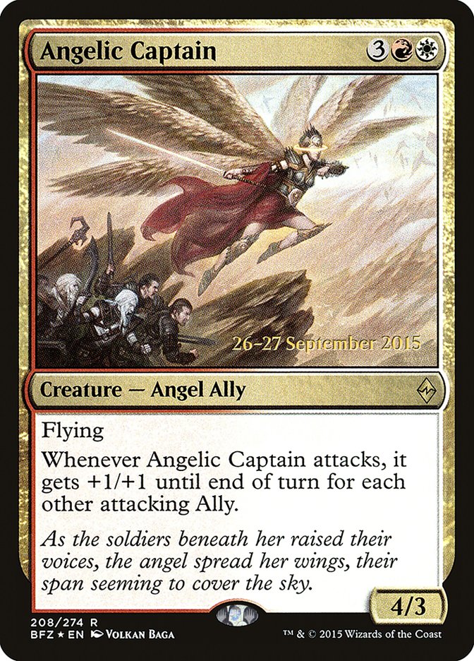 Angelic Captain [Battle for Zendikar Prerelease Promos] | Black Swamp Games
