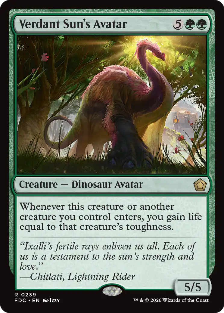Verdant Sun's Avatar [Foundations Commander] | Black Swamp Games