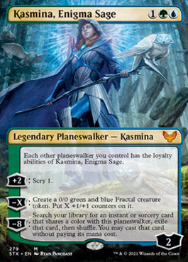 Kasmina, Enigma Sage (Borderless) [Strixhaven: School of Mages] | Black Swamp Games