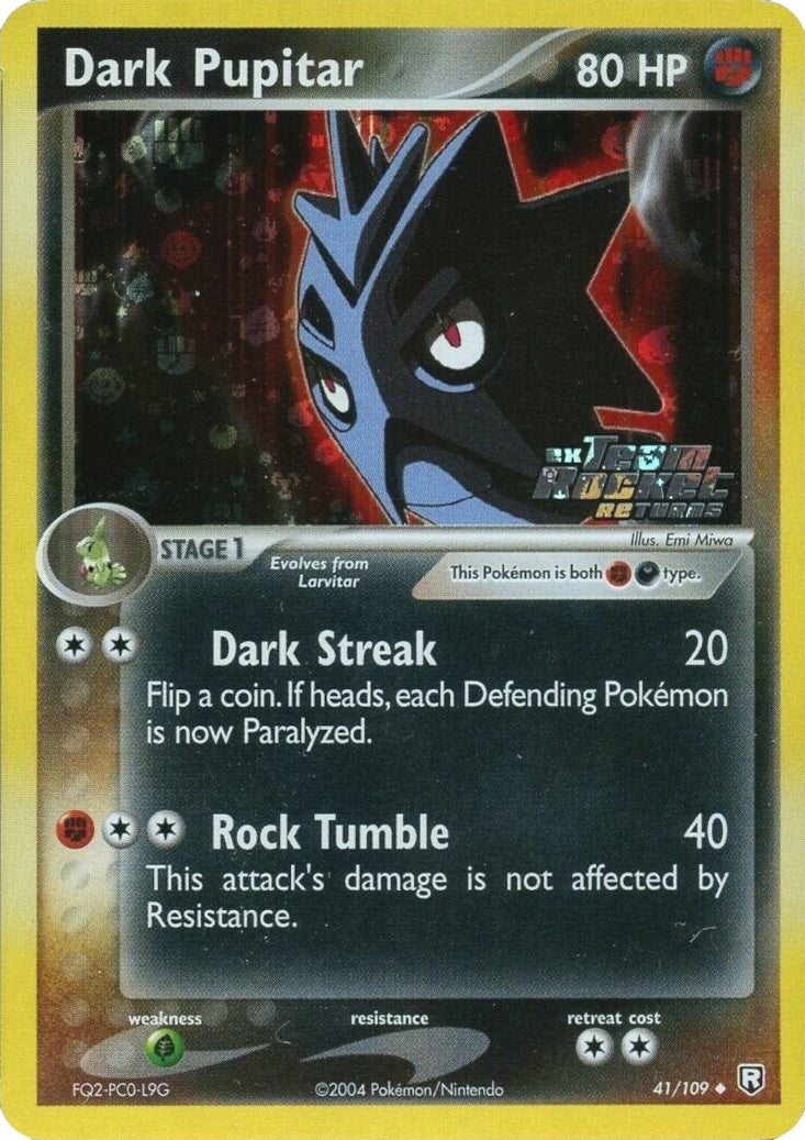 Dark Pupitar (41/109) (Stamped) [EX: Team Rocket Returns] | Black Swamp Games