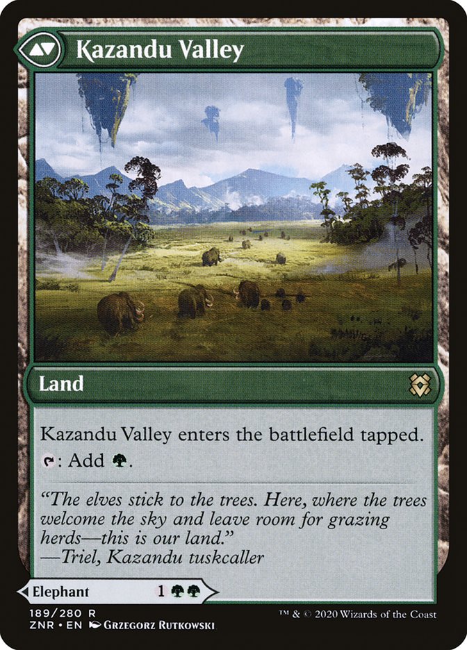 Kazandu Mammoth // Kazandu Valley [Zendikar Rising] | Black Swamp Games