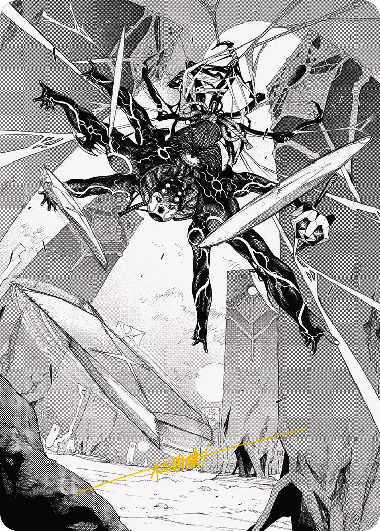 Kaito, Dancing Shadow 2 Art Card (Gold-Stamped Signature) [Phyrexia: All Will Be One Art Series] | Black Swamp Games