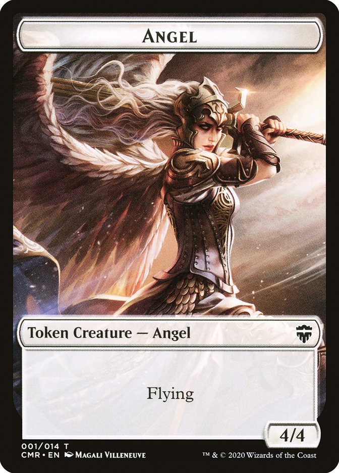 Angel // Salamander Warrior Double-Sided Token [Commander Legends Tokens] | Black Swamp Games