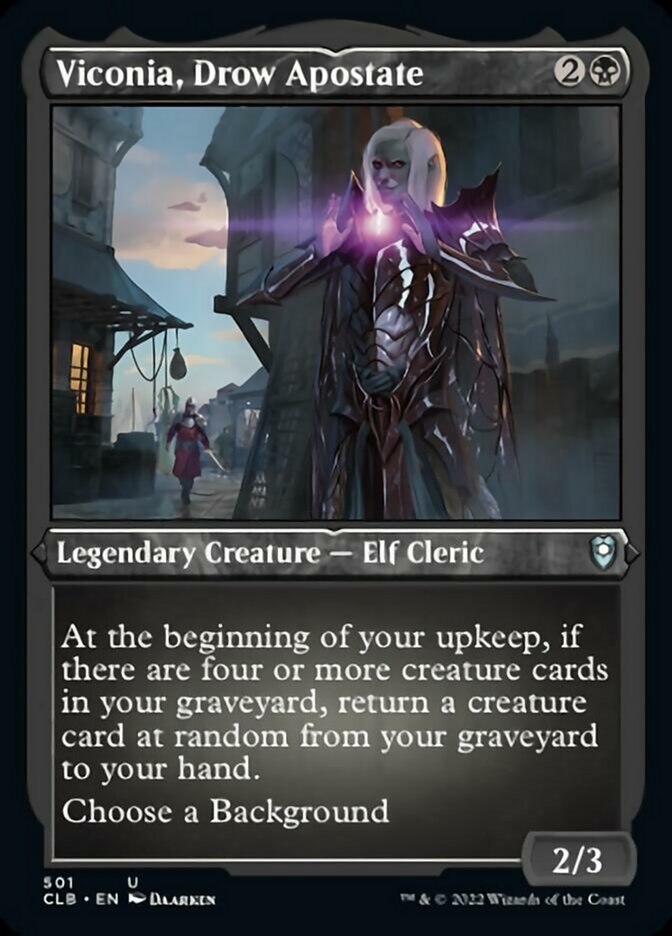 Viconia, Drow Apostate (Foil Etched) [Commander Legends: Battle for Baldur's Gate] | Black Swamp Games