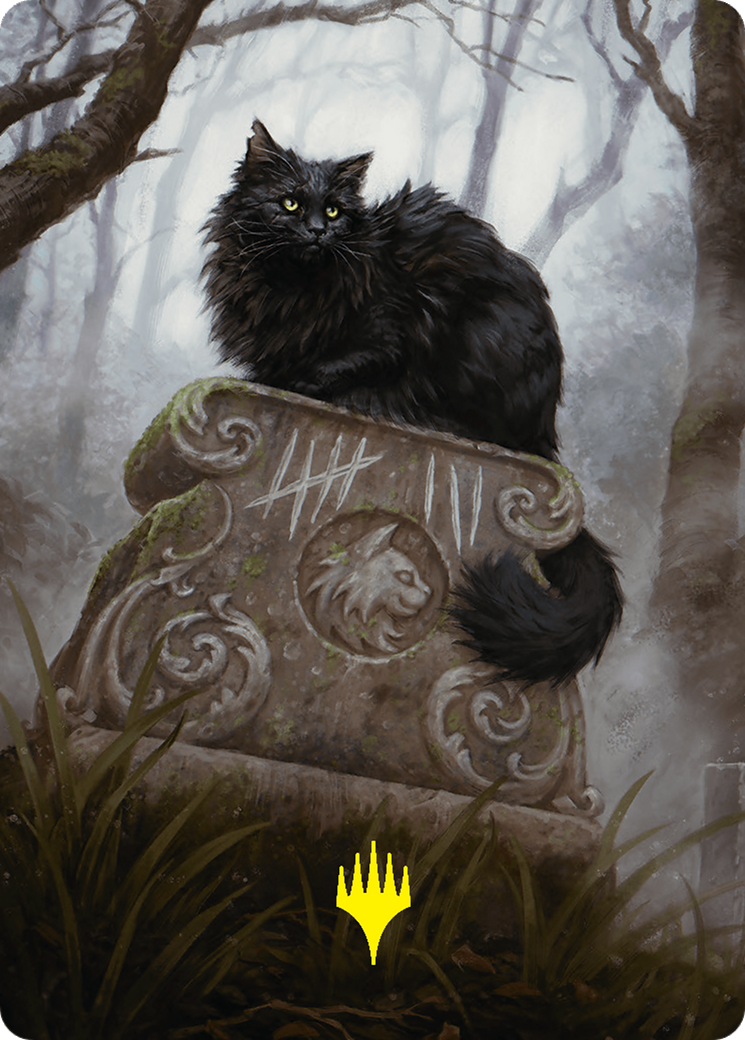 Nine-Lives Familiar 2 Art Card (36/54) (Gold-Stamped Planeswalker Symbol) [Foundations Art Series] | Black Swamp Games